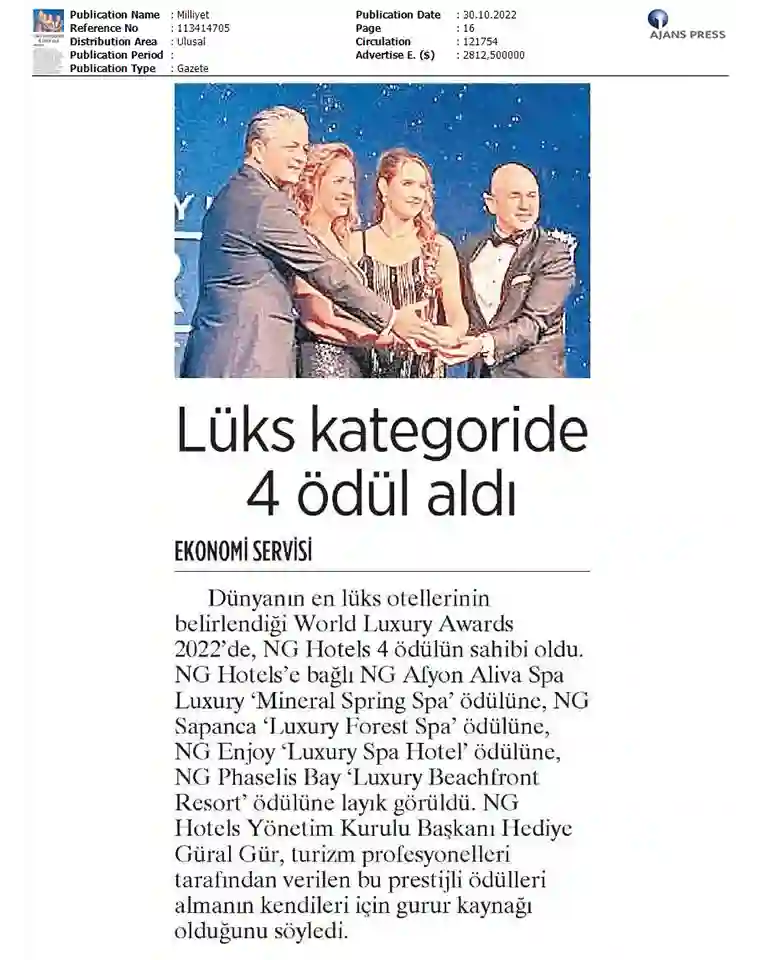 Ng Hotels Basinda Biz Milliyet Gazetesi 1