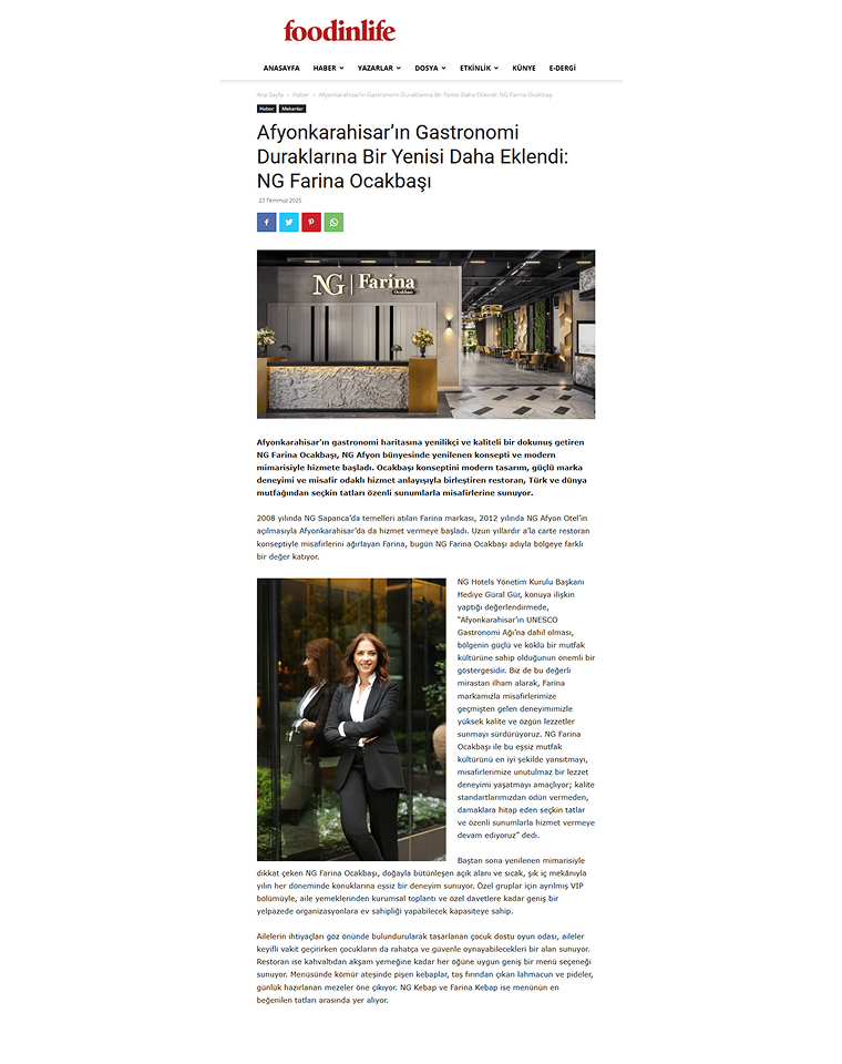 Ng Hotels Basında Food In Life D